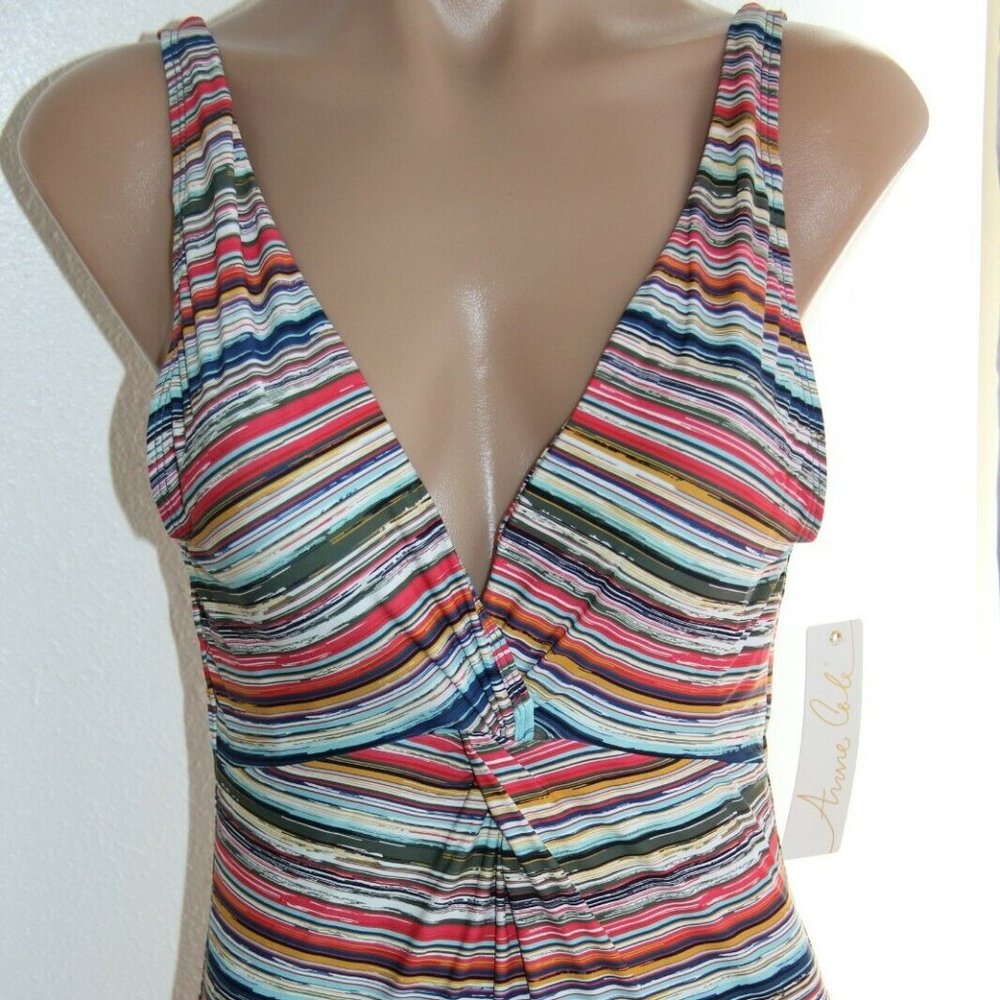 NWT Anne Cole Swim Swimsuit One 1 piece Twist Front V neck - Picture 4 of 6